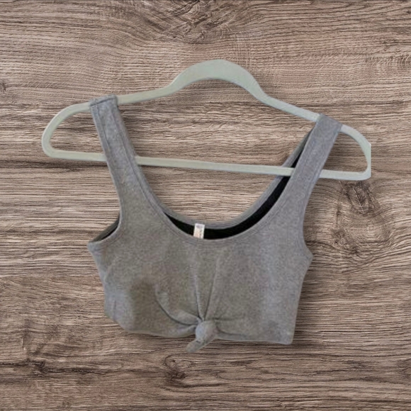Free People Gray Knotted Top - Picture 4 of 4